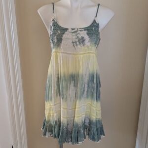 Altar'd State yellow and green tie dye sundress size XS